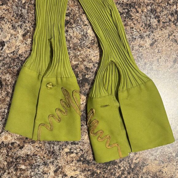 Kaelyn Max Top Y2K Cottage Boho Retro Hippie 70s Fairy Pleated Button Green 2X - Picture 6 of 7